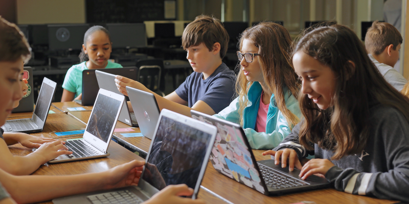 Students Using Chromebooks