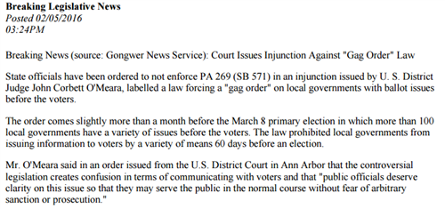 Breaking Legislative news 