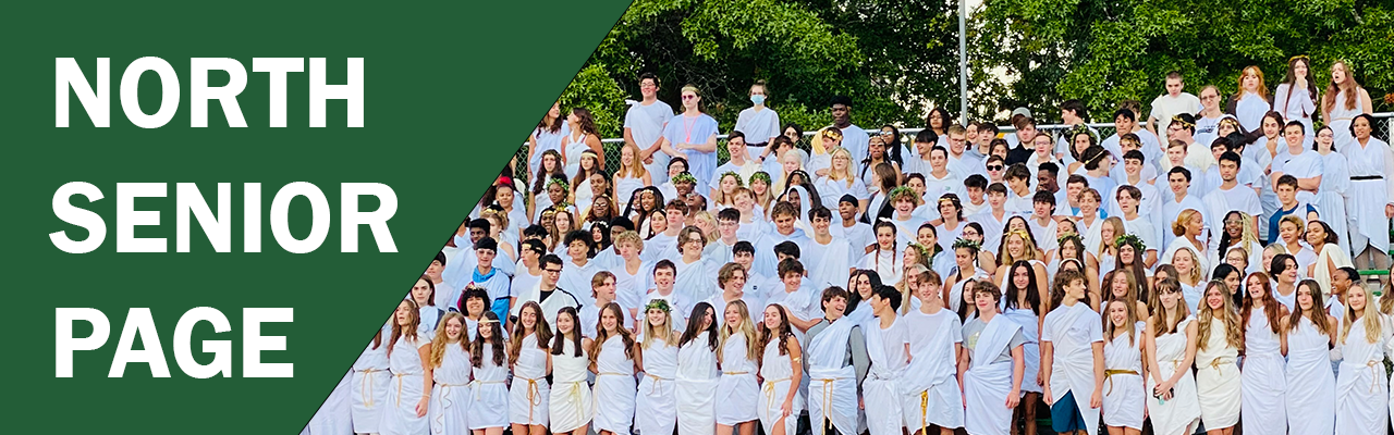 North Senior Page, pictured class of 2023 in senior toga wear North Senior Page, pictured class of 2023 in senior toga wear