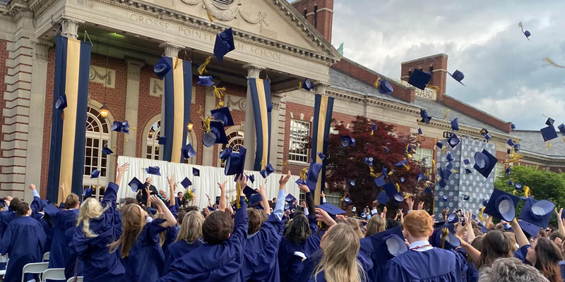 South Graduation hats thrown up