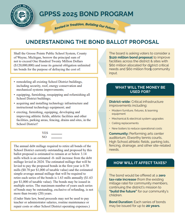 November 4 ballot language for 2025 bond November 4 ballot language for 2025 bond